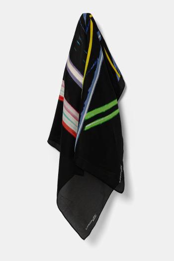 Šatka Karl Lagerfeld Jeans čierna farba, vzorovaná, A3W33119