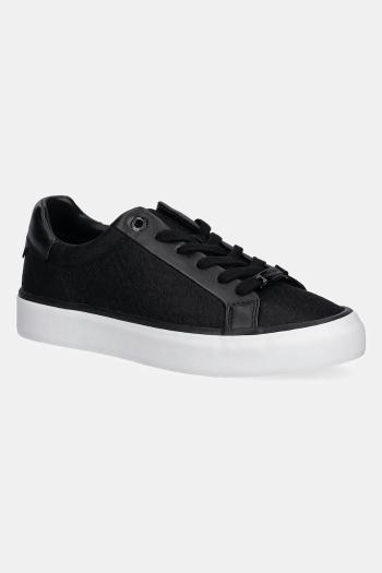 Tenisky Calvin Klein VULC LACE UP - JACQ dámske, čierna farba, HW0HW02412