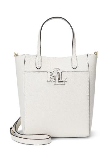 Kožená kabelka Lauren Ralph Lauren biela farba, 431966760