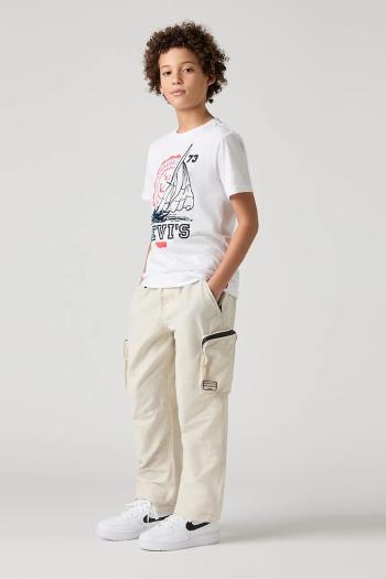 Detské nohavice Levi's PARACHUTE CARGO PANTS béžová farba, jednofarebné, 9EM373