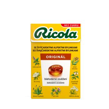 RICOLA Bylinné cukríky bez cukru, originálna bylinná zmes 40 g