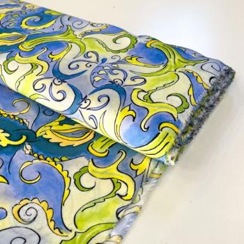 Viskóza RADIANCE Abstract paisley blue digital print