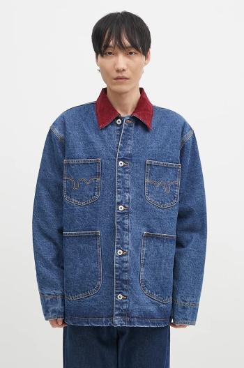 Rifľová bunda ICECREAM Denim Chore pánska, tmavomodrá farba, prechodná, oversize, ICD007