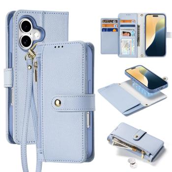 DUX LAWA Ochranný kryt a peňaženkové puzdro 2v1 Apple iPhone 16 svetlomodrý