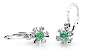 Cutie Jewellery Detské náušnice z bieleho zlata C2156-10-X-2 zelená
