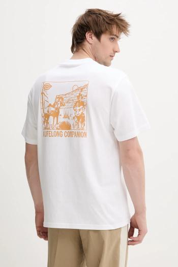 Bavlnené tričko Dickies pánske, biela farba, s potlačou, DK0A4Z980WH1