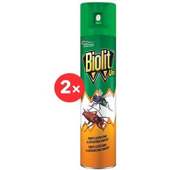 BIOLIT UNI 007 - Sprej proti lietajúcemu a lezúcemu hmyzu, 2× 300 ml