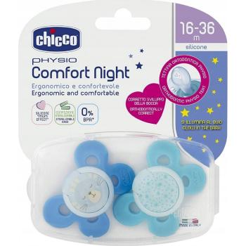 CHICCO Cumlík Physio Comfort silikón nočný chlapec mačka/hviezdy, 16-36m+ 2 ks