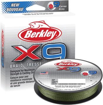 Berkley splietaná šnúra x9 low vis green 150 m-priemer 0,14 mm / nosnosť 14,2 kg