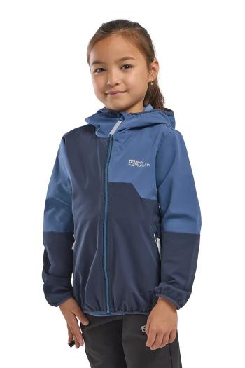 Detská bunda Jack Wolfskin TURBULENCE HOODED JKT K tmavomodrá farba, A63683