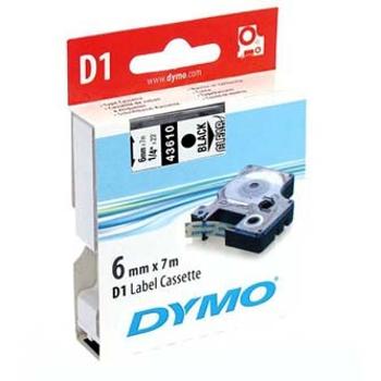 Dymo D1 43610, S0720770, 6mm x 7m čierna tlač / priehľadný podklad, originálna páska