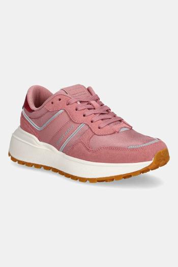 Tenisky Tommy Jeans TJW CLEATED RUNNER ružová farba, EN0EN02788