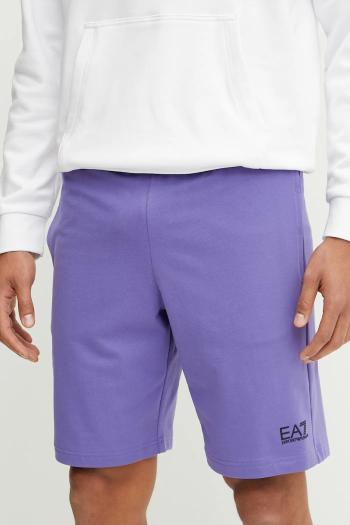 Bavlnené šortky EA7 Emporio Armani pánske, fialová farba, PJVRZ.8NPS65