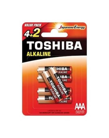 Ceruzaelem AAA (LR03) , 1.5 Volt , 4 darab , tartós , elem , Red Alkaline , TOSHIBA