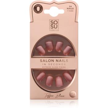 SOSU Cosmetics Salon Nails umelé nechty odtieň Toffee Bliss 24 ks