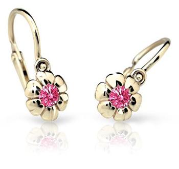 Cutie Jewellery Detské náušnice zo žltého zlata C2151-10-X-1 fuchsiová