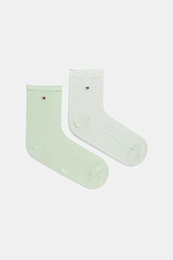 Ponožky Tommy Hilfiger 2-pak dámske, zelená farba, 701232608