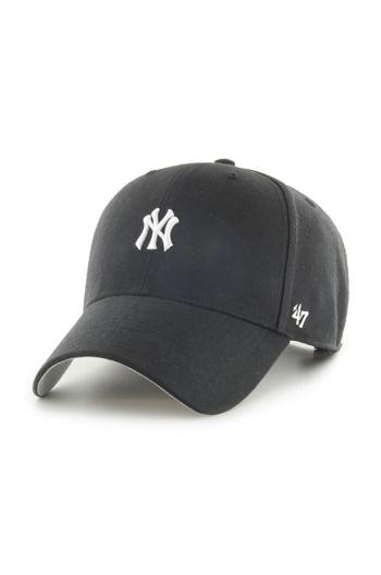 Čiapka 47 brand Mlb New York Yankees čierna farba, s nášivkou