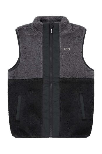 Detská vesta Levi's SHERPA VEST čierna farba, 9EL248