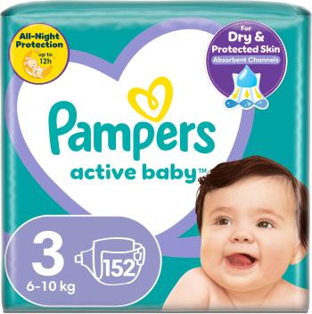 Eldobható pelenka PAMPERS Active Baby 3-as méret (152 db) - havi csomag