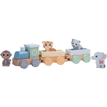 Jouéco The Wildies Family Trainset with Animals szett gyermekeknek 18 m+ 7 db