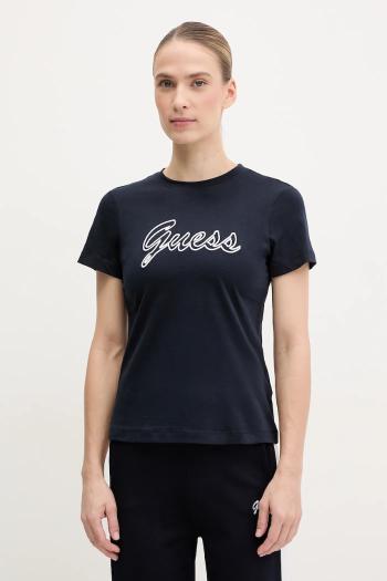 Bavlnené tričko Guess dámske, tmavomodrá farba, V5GI02 K9RM1