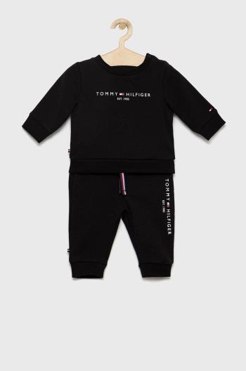 Detská tepláková súprava Tommy Hilfiger čierna farba