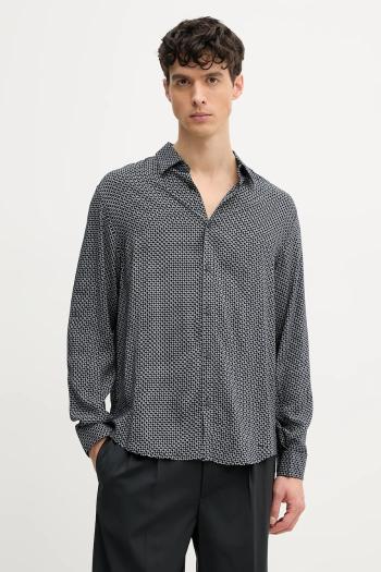 Košeľa Armani Exchange pánske, tmavomodrá farba, regular, s klasickým golierom, XM000668 AF10253