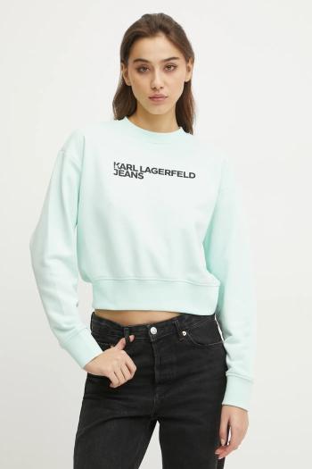 Mikina Karl Lagerfeld Jeans dámska, zelená farba, s potlačou, A1W20005
