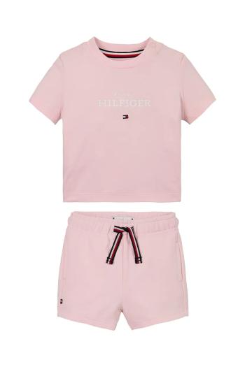 Sada pre bábätká Tommy Hilfiger ružová farba, KN0KN02047