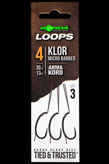 Korda hotové montáže loop rigs klor - háčik 4 nosnosť 30 lb