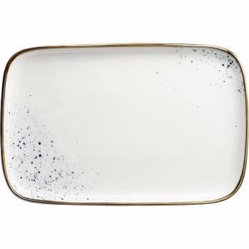 Mäser Obdĺžniková tácka Pintar White modré bodky 30 x 20 x 2 cm, L