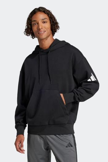 Mikina adidas Essentials pánska, čierna farba, s kapucňou, jednofarebná, JF3587