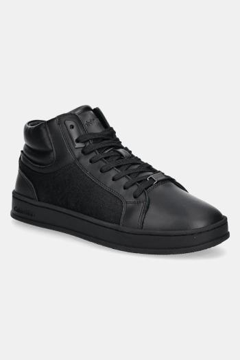 Tenisky Calvin Klein HIGH TOP LACE UP EYELET JAQ MONO pánske, čierna farba, HM0HM01816