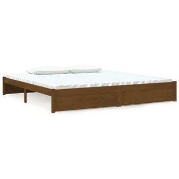 Rám postele medovo hnedý masívne drevo 200 × 200 cm, 814972