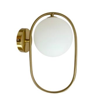 Nástenná lampa Cordel, brúsené zlato, 1x28W, G9, biele tienidlo