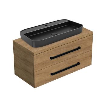Kúpeľňová skrinka s umývadlom a krycou doskou SAT Cube Way 120x47,5x46 cm dub Hickory mat CUBE46C1003DHSAT40