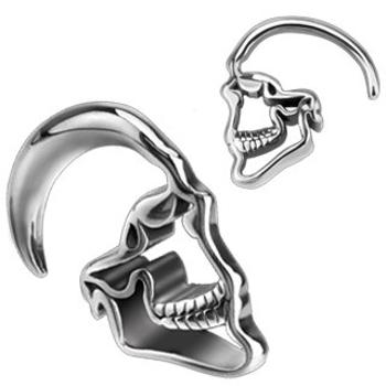 Expander do ucha z 316L ocele - kontúra lebky s lesklým povrchom - Hrúbka: 5 mm