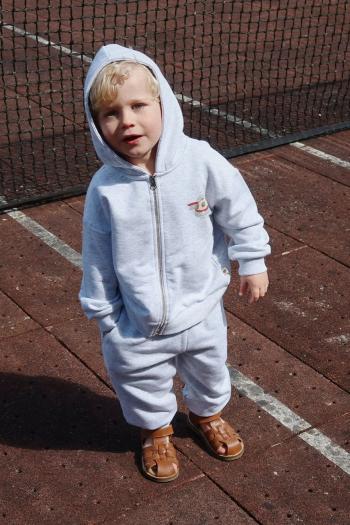 Detská mikina Konges Sløjd LOU HOODIE OCS šedá farba, s kapucňou, s potlačou, KS103005