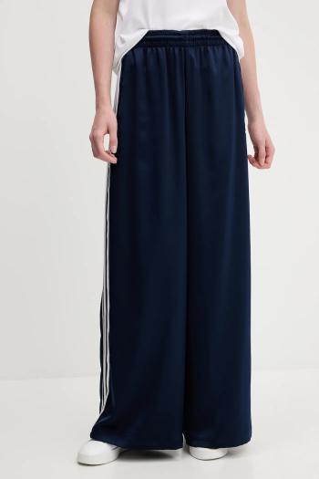Tepláky adidas Originals Adicolor Satin Wide Leg tmavomodrá farba, s nášivkou, JD0881