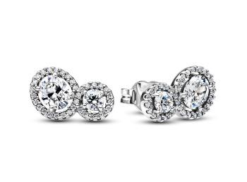 Pandora Strieborné náušnice Objímajúca aureola Timeless 293774C01