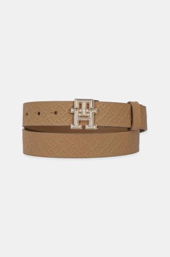 Kožený opasok Tommy Hilfiger dámsky, béžová farba, AW0AW17354