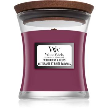 Woodwick Wild Berry & Beets vonná sviečka s dreveným knotom 85 g