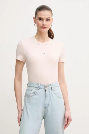 Tričko Calvin Klein Jeans dámske, ružová farba, J20J225245
