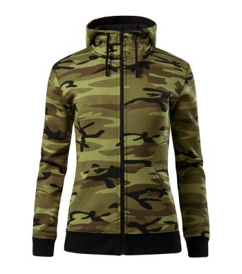 MALFINI Dámska mikina Camo Zipper - Maskáčová zelená | XS