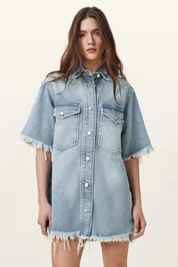 Rifľové šaty AllSaints FAYE mini, rovný strih, W221DC