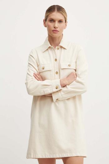 Rifľové šaty A.P.C. robe mia béžová farba, mini, rovný strih, COGZV.F05878