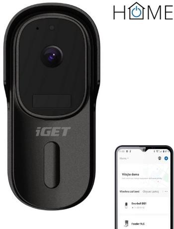 Videó kaputelefon iGET HOME Doorbell DS1 Black - akkumulátoros WiFi videó kaputelefon FullHD videó- és hangátvitellel