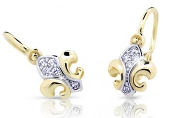 Cutie Diamonds Slušivé detské bicolor náušnice zo zlata s diamantmi C2219-10-10-X-1-D