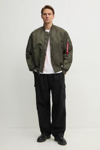 Obojstranná bunda bomber Alpha Industries Ma-1 Reversible 100101.04-green, pánska, zelená farba, prechodná
